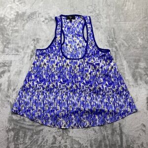 Aqua‎ Abstract Print Racerback Tank Top Blue Gray Women's Size Small Boho